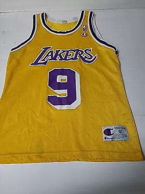 Vintage Champion Nick Van Exel Los Angeles Lakers NBA Jersey Mens Sz 40 Vtg • $39.99