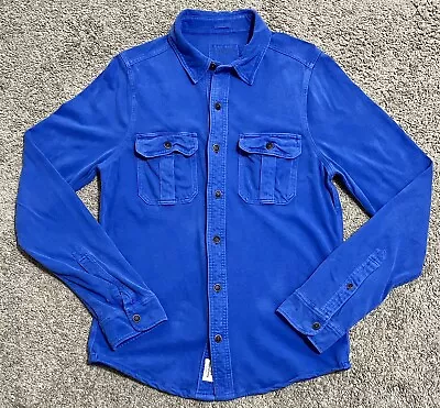 $22 • Buy Vintage Abercrombie Fitch Shirt Mens XXL Blue Chambray Adult Long Sleeve Muscle