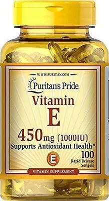 Puritan's Pride Vitamin E 1000 IU Softgels 100 Rapid Release Softgels • $19.97