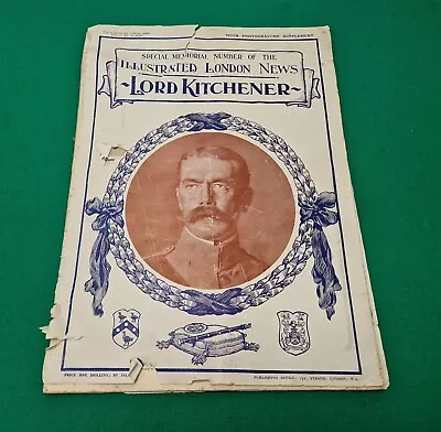 Antique 1916 Illustrated London News Lord Kitchener Magazine A/F • £1.99