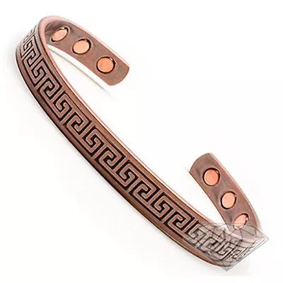 Accents Kingdom Men's Magnetic Copper Golf Bangle Cuff Bracelet Aztec  • $21.24
