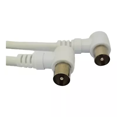 £2.39 • Buy Angle Angled  TV Aerial Cable Coaxial RF Lead Digital Male To Male 0.5m 1m 2m