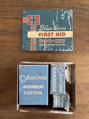 Vintage American Blue Cross Poc Pocket First Aid Kit With Tin With Contents • $16.99