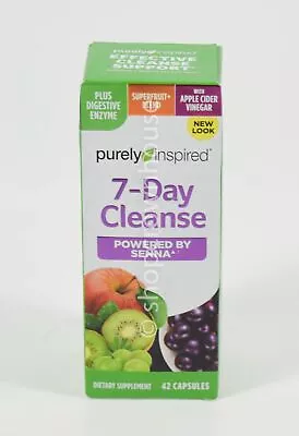Purely Inspired 7-DAY CLEANSE Detox Senna Enzymes ACV 42 Capsules 05/2026 • $14.95