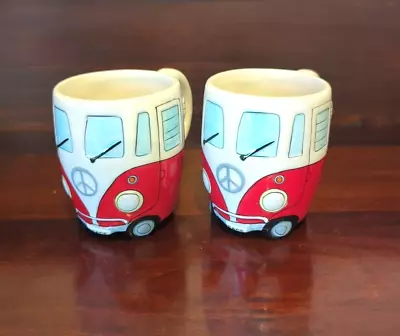 2 Kombi Peace Sign Coffee Mugs By Dakota • $28.50