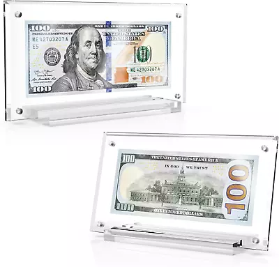 Dollar Bill Frame Holder For Collectors Acrylic Display Case Currency Ticket  • $22.97