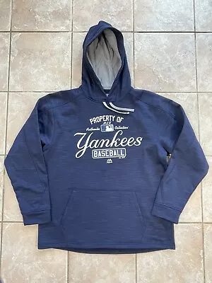 MAJESTIC New York Yankees Therma Base Hoodie Sweatshirt Large 2015 • $38