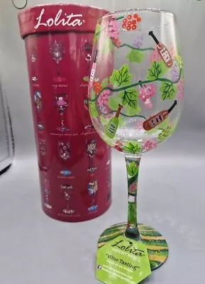 LOLITA Love My Wine  WINE TASTING  Hand Painted 15 Oz Wine Glass- BRAND NEW • £15