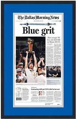 $114.99 • Buy Framed The Dallas Morning News Mavericks 2011 Championship Newspaper 17x27 Photo
