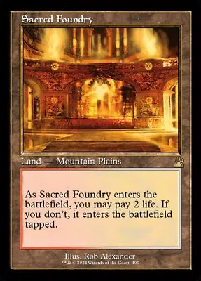 MTG Ravnica Remastered RETRO BORDER R Sacred Foundry #0409 • $17.49