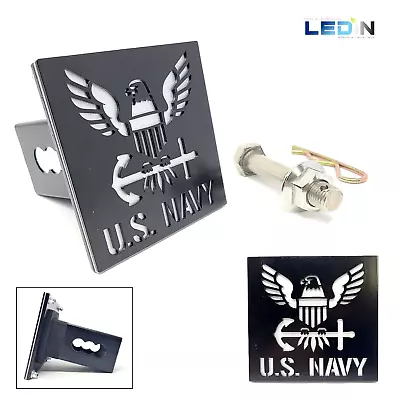 For 2  Receiver Truck Steel Tow Trailer Hitch Cover 4  X 4  Navy Eagle Design • $24.98