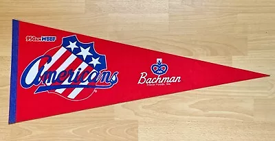 Vintage 1980's Rochester Americans AHL Hockey Pennant * Full Size * Red • $31