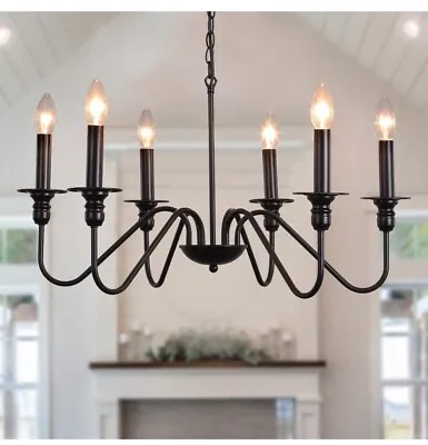 6 Chandeliers Candle Classic Pendant Ceiling Lights Adjustable Height Pendant • £33