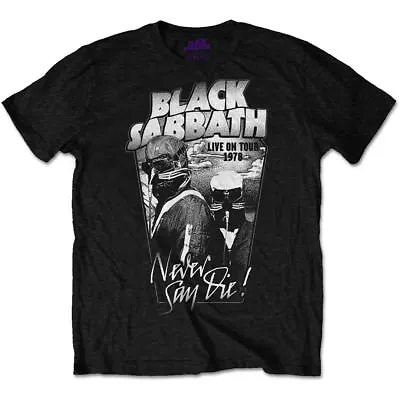 Black Sabbath Never Say Die Album Black T-Shirt NEW OFFICIAL • £15.19