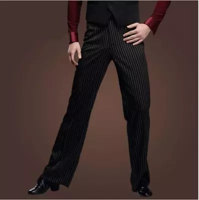 Mens Ballroom Latin Dance Loose Stage Costume Modern Striped Pants Trousers Size • $24.46