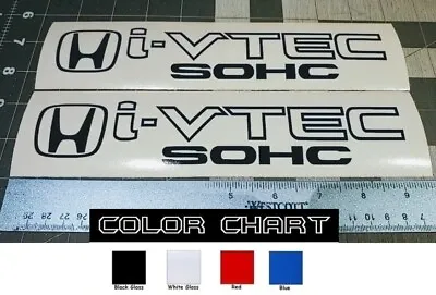 $4 • Buy Honda I-Vtech SOHC Decal Stickers Set Of 2 Civic Accord Prelude CRX SI Black 9 