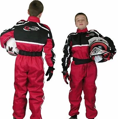 GO - Kart One Piece RACE SUIT Overalls Karting Quilted Polycotton - RED • £27.95