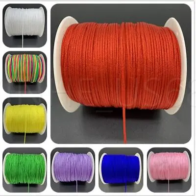 £3.99 • Buy 0.8mm Nylon Cord Thread Chinese Knot Macrame Beading Bracelet Braided DIY 100m