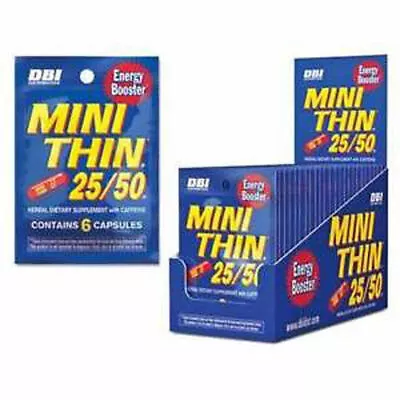 Mini Thin 25/50 25 50 Energy - 5 PACKS - Diet Herbal Caffeine 6 Capsules Pr Pack • $10.46