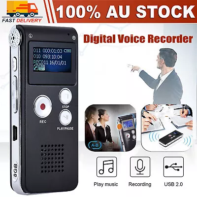 Mini Hidden Digital Voice Activated Recorder Audio MP3 Recording Device 8G NEW • $24.99