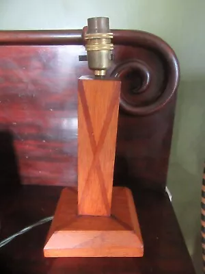 Vintage Hand Carved / Turned Wooden Table Lamp . Farm House . Arts And Crafts • $30.77