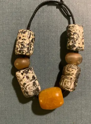 Old Carved Stone Beads  Antique Agate Polished Stones African Trade Beads • $8