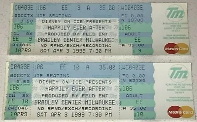 4/3/99 Disney On Ice Happily Ever After! Bradley Center Milwaukee Ticket Stub • $13.99