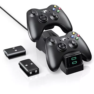 Controller Charger Station For Xbox 360BOFFO Dual Charging Dck With 2pcs 1200mAh • $53.74