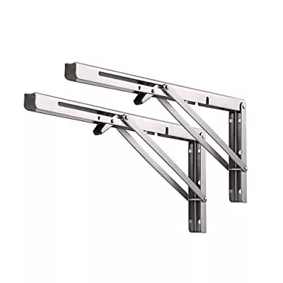 Folding Shelf Brackets - Heavy Duty Metal Collapsible Shelf 6-Inch 2 Pcs • $20.23