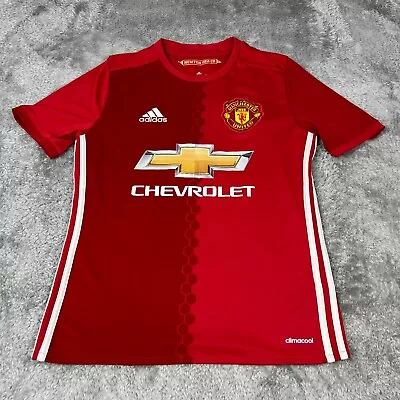 Manchester United Jersey Boys Large Red Newton Heath Soccer Futbol Adidas • $19.97