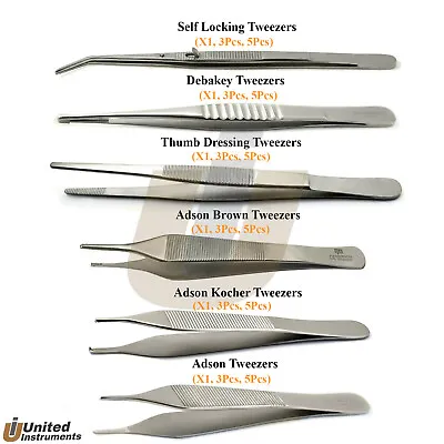 Medical Tweezers Surgical Forceps Tissue Dressing Dissecting Veterinary Surgery  • $6.38