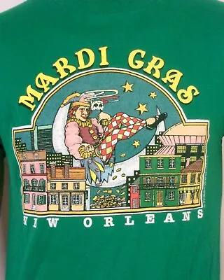 Vintage 80s Single Stitch Soft Thin 1983 Mardi Gras T-Shirt New Orleans LA Sz L • $36.09