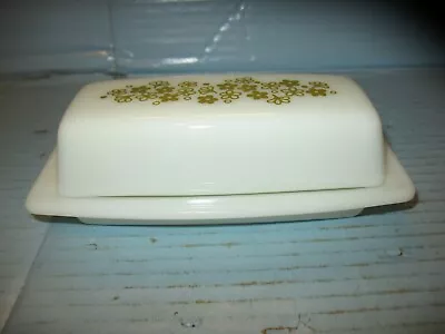 Vtg Pyrex Butter Dish Spring Blossom Crazy Daisy Covered W Lid Green Flower 72-B • $35