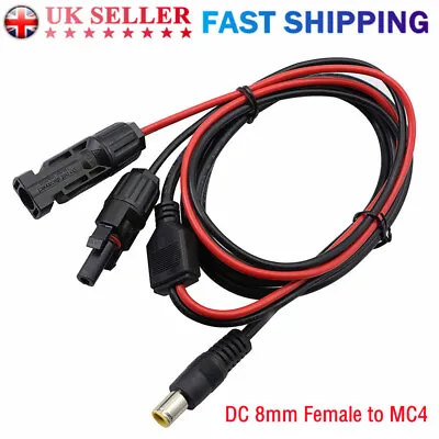 DC 8mm Female To MC4 Connector Adapter Cable 16 AWG 180cm Solar Panel Extension • £11.95