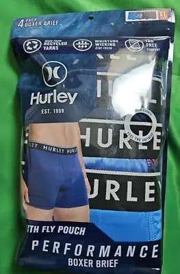 Hurley Men's Tag Free Moisture Wicking Fly Pouch Blue Boxer Briefs Size XL New • $19.99