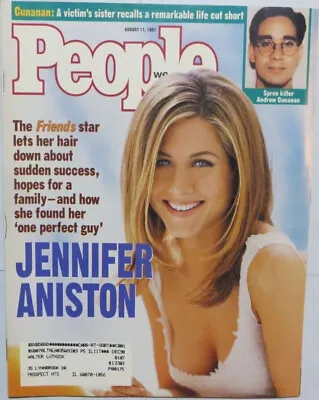 People Magazine August 11 1997: Friends Star Jennifer Aniston Andrew Cunanan • $4.50