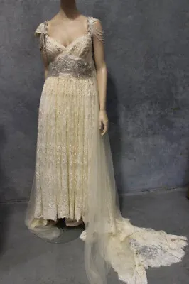 AISLING Inspired Wedding Dress By Jasmine Bridal Beaded NWOT Boho Size 8-10 • $135