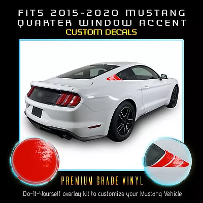 For 2015-2020 Ford Mustang Quarter Window Trim Stripe Accent Decals Glossy Vinyl • $13.90