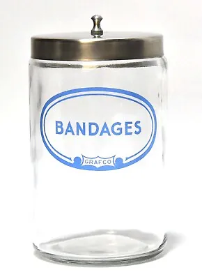 $44.99 • Buy Vintage Grafco Bandages Apothecary Medical Doctor Office Jar Container
