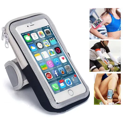 Sports Arm Band Phone Holder Gym Running Jogging Exercise Armband Pouch Key Bag • $6.59