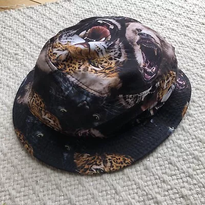 ROOK Men’s Tiger Print Bucket Hat Black Multi  Bear Leopard Novelty Print OS • $12.99