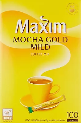 Maxim Mocha Gold Mild Coffee Mix Instant 100 Pcs Stick Instant Korean  • $30.99
