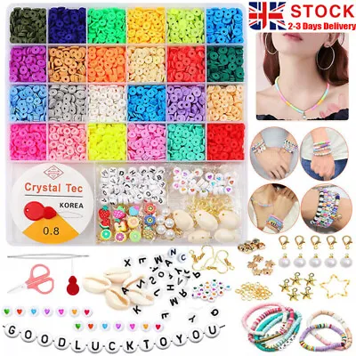 £9.89 • Buy Bracelet Making Kit, Clay Beads Preppy Jewellery Making Kit, Set Of 5546+ Pcs 