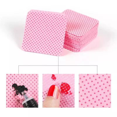 200/400 Lint Free Wipes Nail Polish Remover Pad Manicure Pedicure Cleaning Tool • £2.98