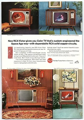 1960s RCA VICTOR COLOR TV TELEVISIONS SPACE AGE PRINT ADVERTISEMENT Z1774 • $7.44