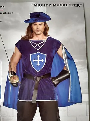 Dreamguy Men's XXL Mighty Musketeer Medieval Frenchman Soldier Halloween Costume • $49.99