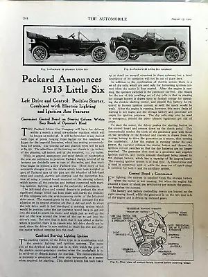 Packard 38 Phaeton Runabout For 1913 Electric Starters Ignition & Lighting • $17.95