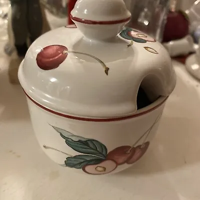 VILLEROY & BOCH BOTANICA Porcelain Cherries Sugar Bowl With Lid Luxembourg B5 • $21.50