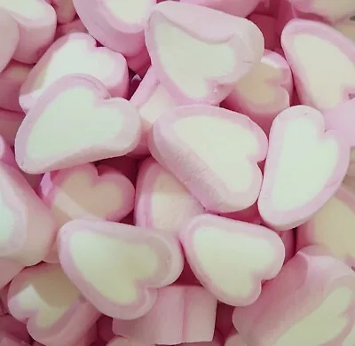 MALLOW HEARTS Pick & Mix Marshmallow Candy Sweets Valentines Love Wedding Party • £2.99