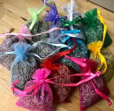 Organic LAVENDER-Wild EUCALYPTUS-Organza Bag-Draw-Hanger-Anti-Moth-Fragrance • £9.99